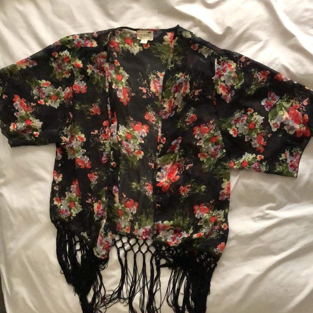 LA Hearts floral kimono